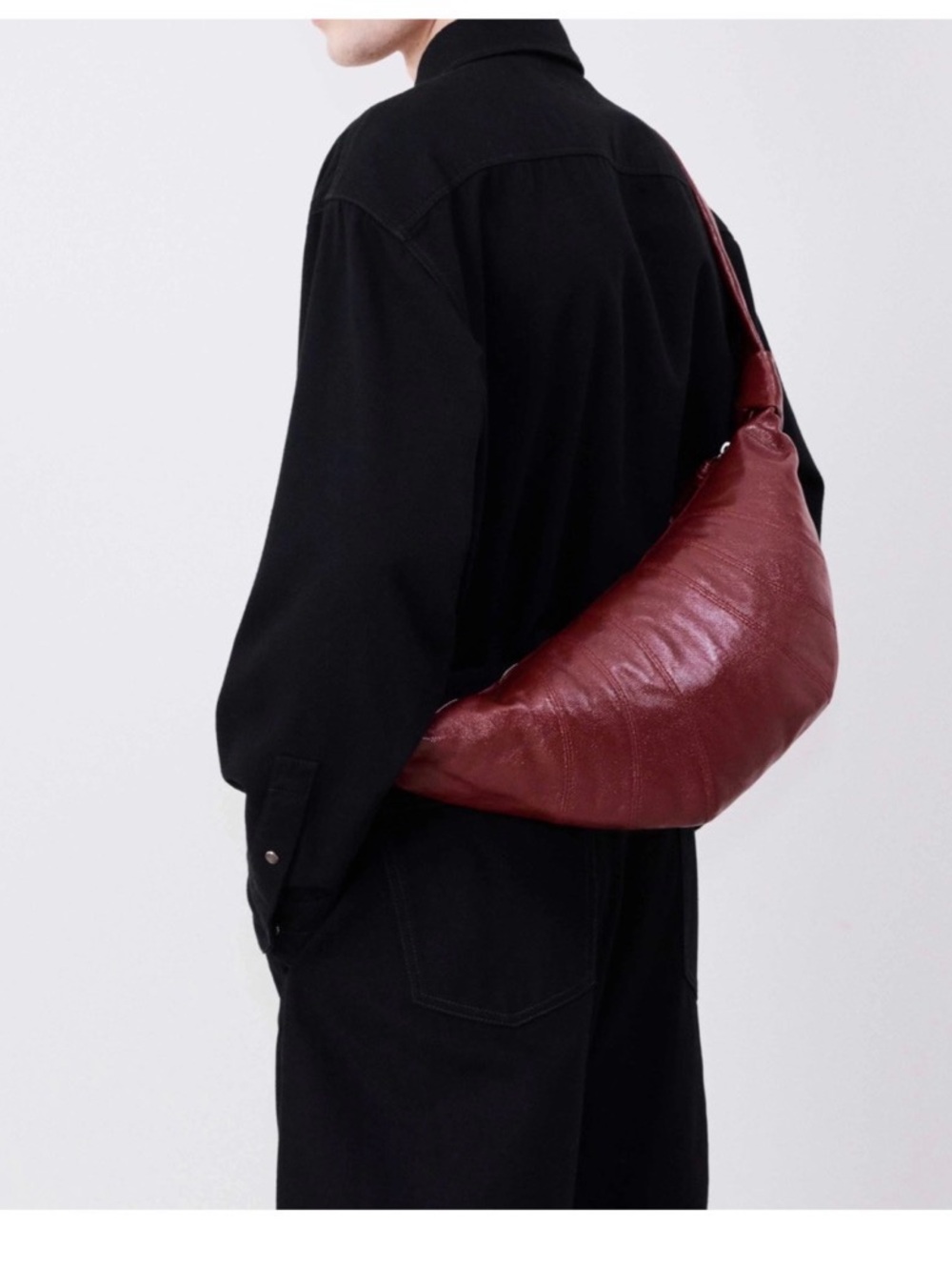 lemaire style French baguette Red patent Leather Shoulder Bag - Casual Crossboby